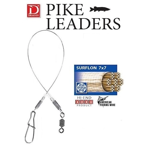 DRAGON SURFLON PIKE LEADERS 30 KG Stalen Onderlijn 30 Cm 3 DRAGON SURFLON PIKE LEADERS 30 KG Stalen Onderlijn 30 Cm