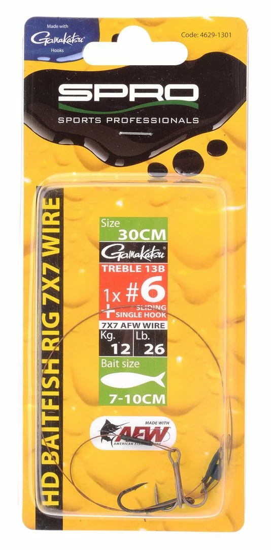 Spro HD Baitfish Rig 7 X 7 Wire 1 X #6 + Sliding Single Hook (doodaas) 3 Spro HD Baitfish Rig 7 X 7 Wire 1 X #6 + Sliding Single Hook (doodaas)