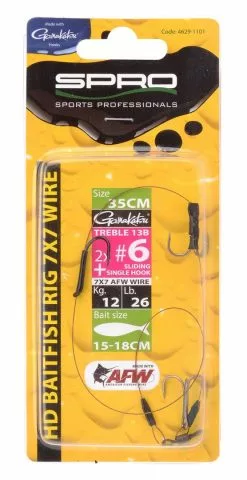 Spro HD Baitfish Rig 7 X 7 Wire 2 X #2 + Sliding Single Hook (doodaas)